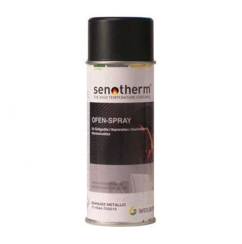 Weilburger Senotherm Ofenspray Ofenlack Rauchrohr hitzebeständig 400 ml Farbe Spray Fabe Schwarz Metallic