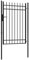 Outsunny Puerta de Jardín Puerta para Valla de Acero Galvanizado con Decoración de Flechas Cerradura y Llaves Puerta para Exterior Patio 107x204 cm Negro