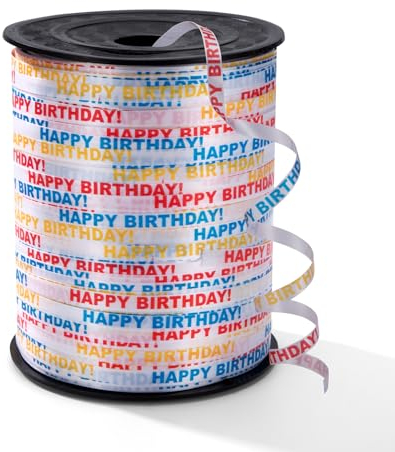Geschenkband HAPPY BIRTHDAY Polyester Satinband 457 Meter Bänder Zum Basteln Zum Basteln Aufhängen Luftballons Blumenstrauß Haare Geschenkverpackung Party-Dekoration