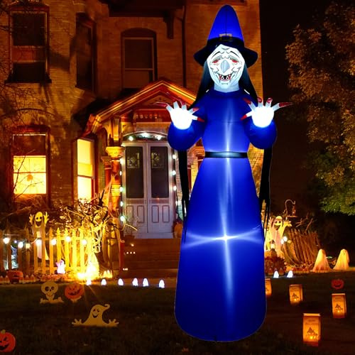 EXPOREE Decorazione Halloween Gonfiabile Della Strega, 308cm, 10ft, Impermeabile, Gigante con Luci LED, per Decorazione Halloween, Decorazione del Cortile