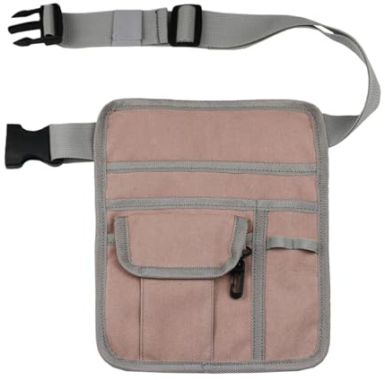 Sac de taille pour restaurant serveur - Sac de service durable - Tablier de restaurant avec portefeuille - Accessoire de serveur pour bar, restaurant et hôtel - Sac de rangement pour personnel, rose