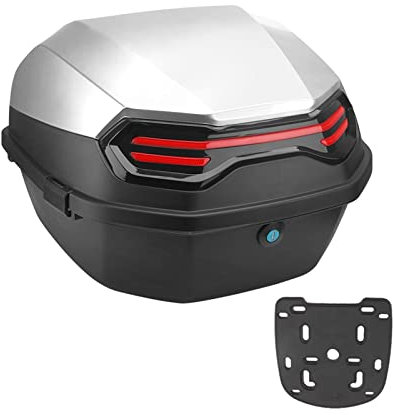 Baúl para motocicleta, Baúl superior para motocicleta, baúl trasero para casco de scooter, baúl superior para guardar equipaje y casco, con cerradura, gran capacidad de almacenamiento, para guardar a