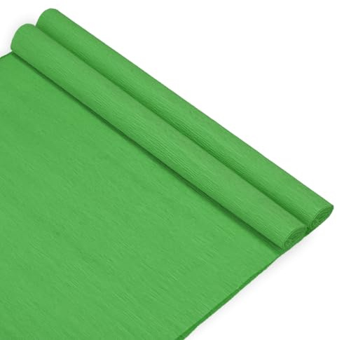M METERXITY 2-pack crepe-pappersrullar, 2,5 m x 50,8 cm (LxB) mjukt pappersstreamerark, dekorativt hantverksströmmer, breda Crepe-pappersark för gör-det-själv/omslagspapper hantverk/dekoration
