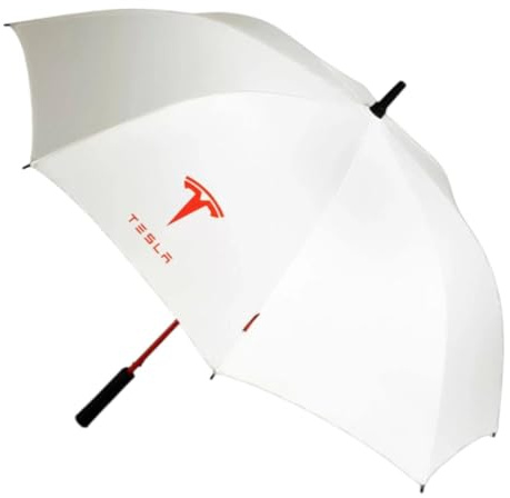 Vroom Vroom Pro TESLA Model S 3 X Y parapluie accessoire automatique coupe-vent Golf Taille L (blanc/rouge)