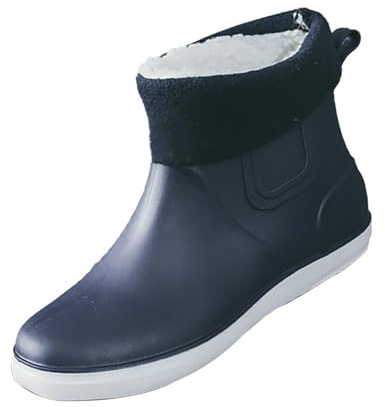 LOIJMK Botas de lluvia para hombre, botas de trabajo, impermeables, botines de media altura, botas de lluvia, botas de jardín, botas de pesca, botas de trabajo, botas de lluvia, botines de goma, azul