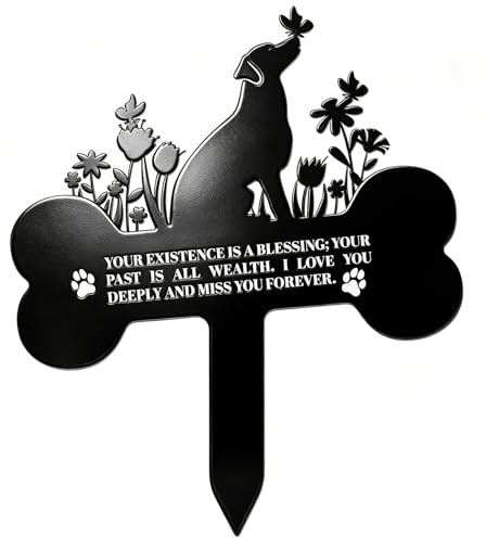 BCMCZCDC Pietra commemorativa per cani, decorazione per esterni, in metallo, con incisione, resistente alle intemperie, in ardesia, decorazione per animali, tomba, regalo per i proprietari di animali