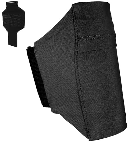 YARNOW Bolsa Deportiva para Teléfono Móvil de 55-75 Pulgadas Bolsa de Tobillo Ajustable Bandas Elásticas Antideslizantes 2 Piezas Negras Adecuado para Correr Senderismo y