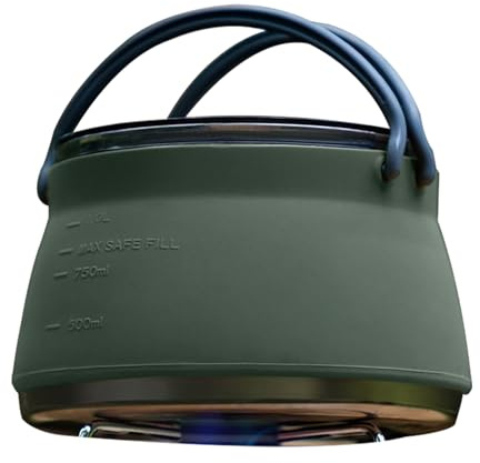 Bouilloire portable pour le camping - Bouilloire de voyage portable - En silicone pour le camping - Pour la randonnée et le camping - Bouilloire de voyage pliable pour l'extérieur