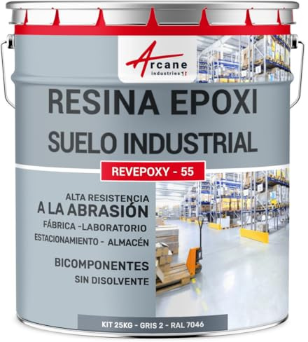 Epoxidbodenfarbe für Industrieböden und Parkplätze - REVEPOXY INTENSIVER VERKEHR Telegrau 2 - RAL 7046-25 kg (bis zu 50 m² in 2 schichten)