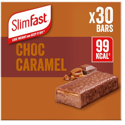 SlimFast • Snack Bar • Chocolate Caramel Flavour • 99 Kcal • 30 x 25g Bars