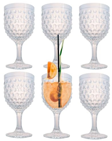 NAMAI - Set da 6 Bicchieri Vino, 270 ML, Adatti in Lavastoviglie e Microonde, Resistenti e Duraturi, Design Unico, Set Calici Vino Eleganti, Idea Regalo