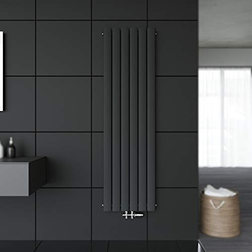 SONNI Radiateur à panneau vertical plat à double couche Anthracite 1800 x 462 mm