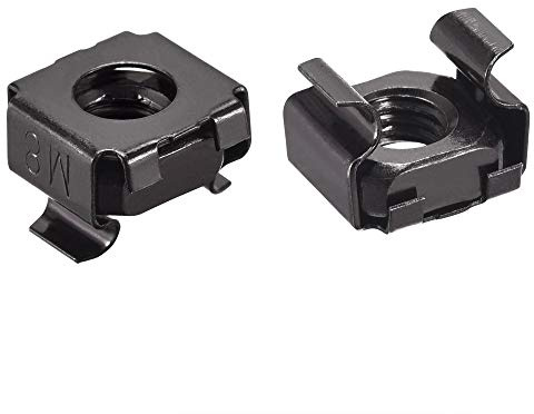 uxcell Snap-in Cage Nuts - M8 x 1.25mm Carbon Steel Metric Nut for Server Shelve Cabinet 25pcs