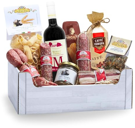 Speciale Italia - Cesto Gastronomico Umbro con Vino, Pasta, Salumi e Grana