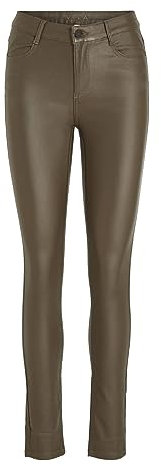 Vila Damen Vicommit Coated Rwsk New Pants Noos Hose, Crocodile, S EU