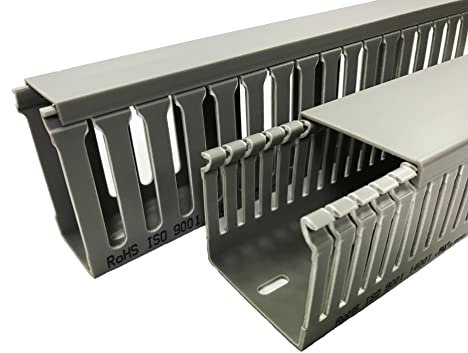 RS PRO Verdrahtungskanal Grau, 50 mm x 25mm Kunststoff, Länge 1m, Seitenwand Offen, Packung a 4 Stück