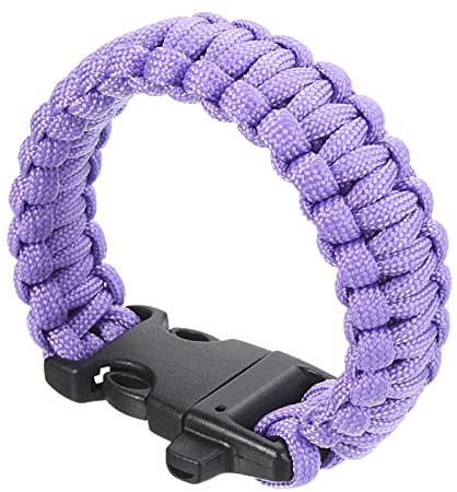 PATIKIL Survival Paracord Bracelets, Braided Parachute Bracelet with Plastic Buckle Party Favors Camping Gifts Outdoor Wraps for Men, Purple