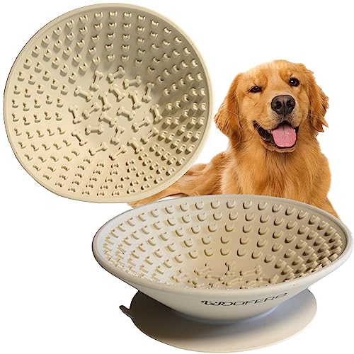 Woofers® interaktiver Schlecknapf/Schleckmatte/Hundenapf/Fressnapf für Hunde mit Saugnapf Befästigung - Langsamfresser - Spülmaschinenfest - BPA-freies Silikon