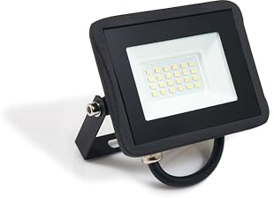 KOLORENO Strahler - Strahler Außen - Flutlicht Flutlichtstrahler - 20W - Warmweiß (3000K) - Außenstrahler für Hinterhof, Auffahrt, Türen, Garage, Flur, Garten - Schwarz - 25,5x113x86mm
