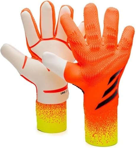 KINGGOO, guanti da portiere da calcio, guanti da portiere da calcio per allenamento, ad alta presa, antiscivolo e traspiranti per adulti e bambini (arancione, 6)