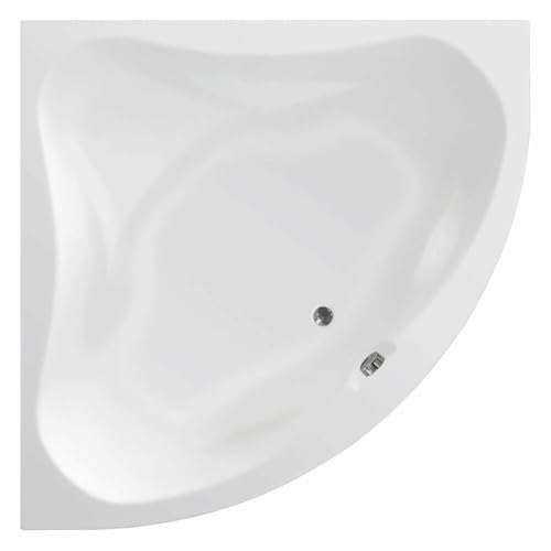 DUNAJ - Vasca angolare 140 x 140 x 48 cm, senza piedi, colore: Bianco