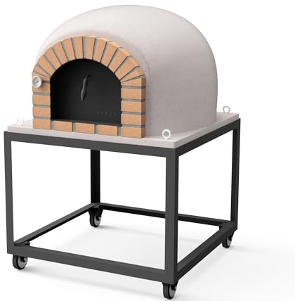 MOVELAR - Horno de Leña Exterior de Obra STROMBOLI (Blanco - 80 x 80 x 152 cm) - Horno tradicional de obra, cocción con leña, aislado térmico con corcho y mantas cerámicas - REF: M00099
