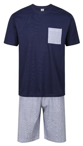 North East Mens Short Pyjamas PJ Set Premium Sleep Lounge Tartan Plaid Nightwear M-XXL New (PP Hex Navy M)