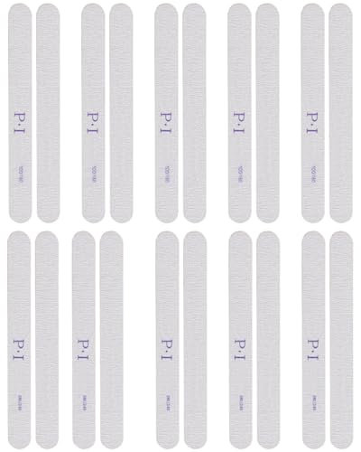 MYGLOAR 10PCS lime per unghie professionali, cuscinetti per lima per unghie, 100/180 e 180/240, blocchi per unghie, blocco lucidante bianco, lima per unghie lavabile su doppia faccia