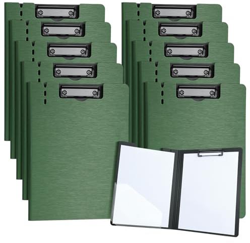 URbantin A4 Portapapeles con Pinza,10 Piezas Portapapeles con Tapa (Verde)