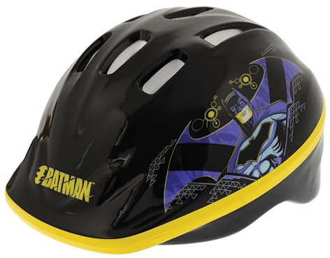 Kids Batman Safety Helmet | Childrens Lightweight Helmets For Bicycle Skating Scooter Bike | Adjustable To Fit Age 2-4, 48-52cm, Black