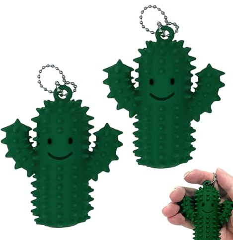TECHEEL Fidget Toy Cactus Cactus Fidget Toys Portachiavi Giocattolo Sensoriale Anti Stress Giocattolo Spiky Grippie Stim Keychain Stimming Toys & ADHD Strumento per adulti