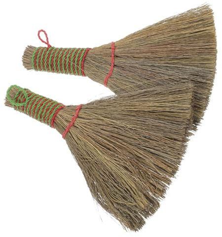 Veemoon 2 pièces Balai de Bureau Petit Format Balayage Manuel Manche Court Ergonomique Balayette Ménage pour Poussière Nettoyage des Surfaces Délicates