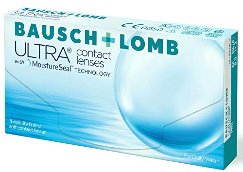 Bausch + Lomb Ultra, sphärische Premium Monatslinsen, Kontaktlinsen weich, 3 Stück BC 8.5 mm / DIA 14.2 / -5.00 Dioptrien