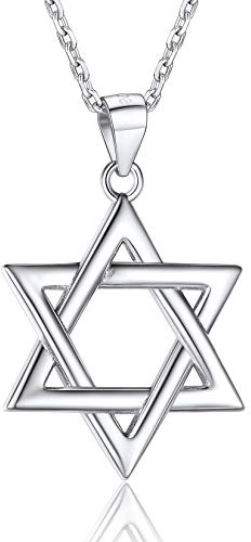 U7 Star Of David Pendant Necklace Sterling Silver Jewish Jewellery Israel Necklaces For Women Men