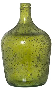 Jarron de Vidrio Reciclado con Forma de garrafa de 4l en Verde 18x30cm