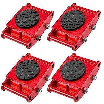 PAKJEL 4 Uds 6T Carrito de Paleta de Carga Industrial/pequeños Tanques de Transporte/Patines de Carga móviles de maquinaria con Tapa de rotación de 360 ​​Grados