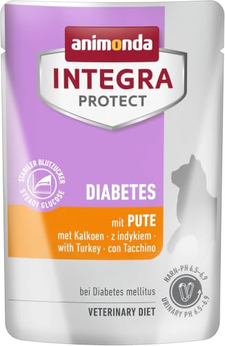 animonda INTEGRA PROTECT Katzenfutter nass Diabetes mit Pute (24 x 85g), vom Tierarzt empfohlen bei Diabetes Mellitus, mit Veterinären entwickeltes Diätalleinfutter für erwachsene Katzen
