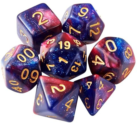 Dzxin Dados de rol, 7 PCS Dados DND para Juegos de Mesa de rol, Dungeons and Dragons (Morado)