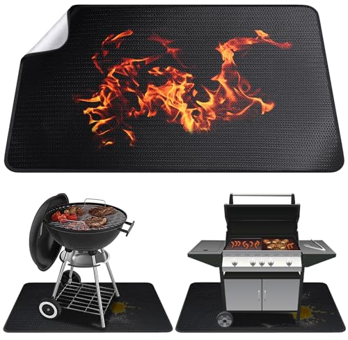 Alckijy Base ignífuga | Tapete protector plegable de 100 * 150 cm | Tapete protector para el suelo | Tapetes para parrilla | Tapete para el suelo | para parrillas de barbacoa, estufas, suelos, césped