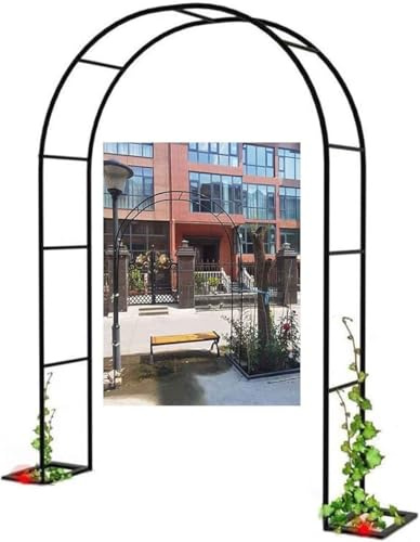 MISKYN Arco for Plantas De Metal for Rosal Trepador, Marco De Soporte De Jardín con Base, Arco Jardin Exterior, Negro 140X230cm 180X230cm 300X230cm,Blanca,W3.5M*H2.2M