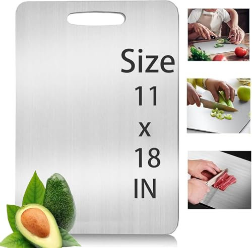 Titan Doppelseitiges Schneidebrett in Lebensmittelqualität für Fleisch, Obst, Gemüse - Titanium Cutting Board