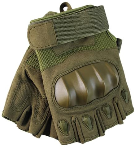 KITANDOVE Outdoor Halbfingerhandschuhe Reithandschuhe - Schutzfunktionen Für Radsport Fitness Grün XL