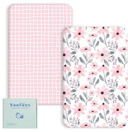 Yoofoss 2 Pack Baby Spannbettlaken Spannbetttücher 70x140 cm Mikrofaser Matratzenauflage Atmungsaktiv Matratzenschoner Laken für Beistellbett Babybetten Kinderbett