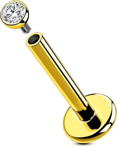 OUFER Kroppspiercing internt titan labret piercing smycken 16 g helix piercingar 6/8/10/12 mm tragus conch lobe örhängen piercingar läppstift bar brosk piercing smycken, 10mm, Titan