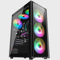 PC Gaming Case ATX, Mid Tower Case With 6x 120mm ARGB Fans, MB Sync, Tempered Glass Panels (Black)
