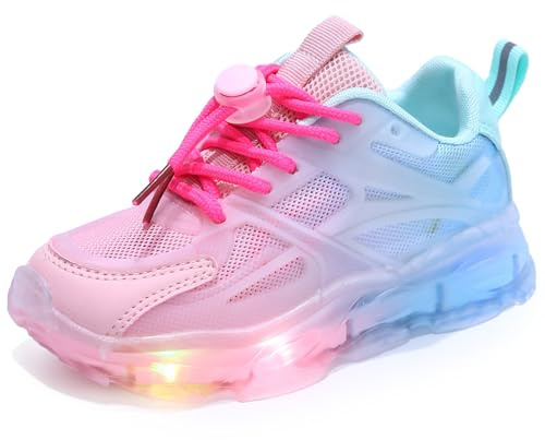 Scarpe LED for bambini, scarpe lampeggianti for bambini, scarpe luminose for bambine, scarpe for bambini con luce. Sneakers leggere, antiscivolo e traspiranti for la primavera e l'estate 21-36(Rosa,33