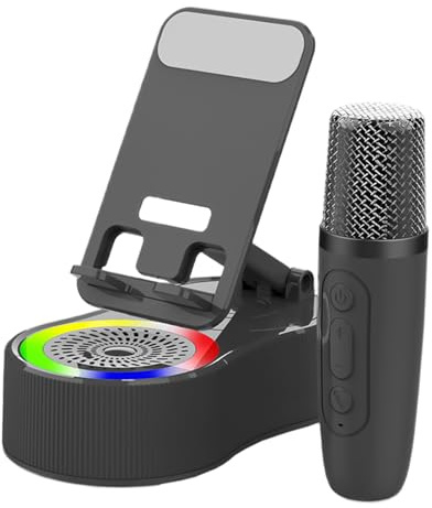 Support de téléphone portable avec haut-parleur, haut-parleur de charge à induction – Lumières LED Cool Tech Gadgets pour cuisine, chambre à coucher, salon, vidéoconférence, fête, camping