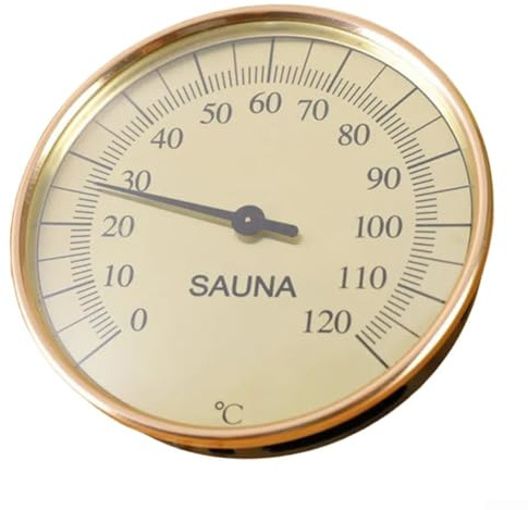BatteryFree Sauna Thermometer and Hygrometer with Bimetallic Sensor, Suitable for Monitoring Temperature and Humidity in Steam Rooms and Saunas (Thermometer)