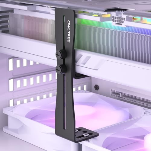 OwlTree GPU Support Bracket Graphics Card Stand Holder GPU Sag Bracket Supprt Fans 12cm and 14cm Fans (0.24 to 4.92 inch)