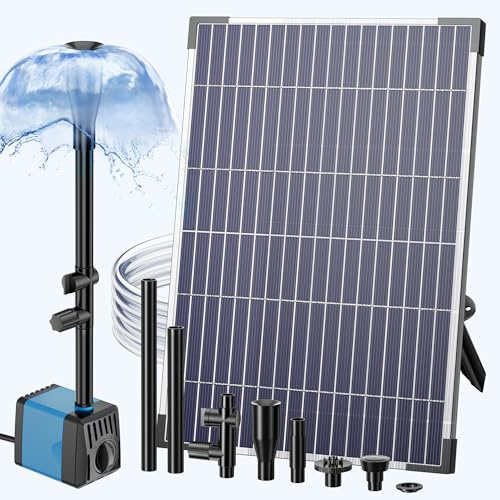 Biling Fontana solare per esterni, 12 W, 450 l/h, silenziosa, pompa per laghetto, a energia solare, con 4 ugelli, per esterni, laghetti da giardino, fino a 5 ㎡, fai da te, decorazione per fontane